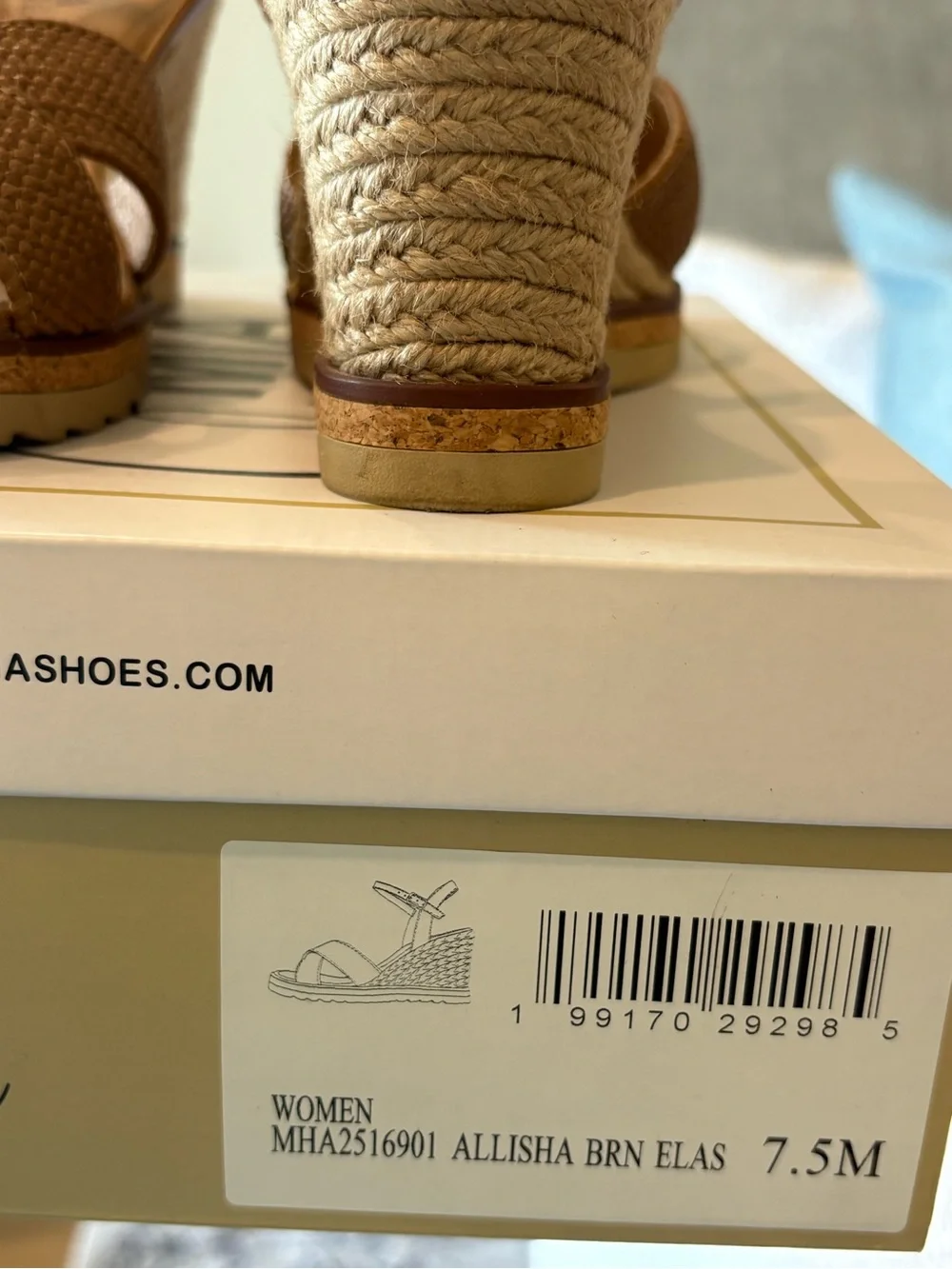 Mi Amore Alisha Wedge Sandal — Tan/Brown